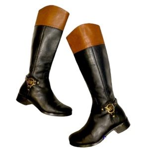 Michael Kors Black and Brown Heeled Boots